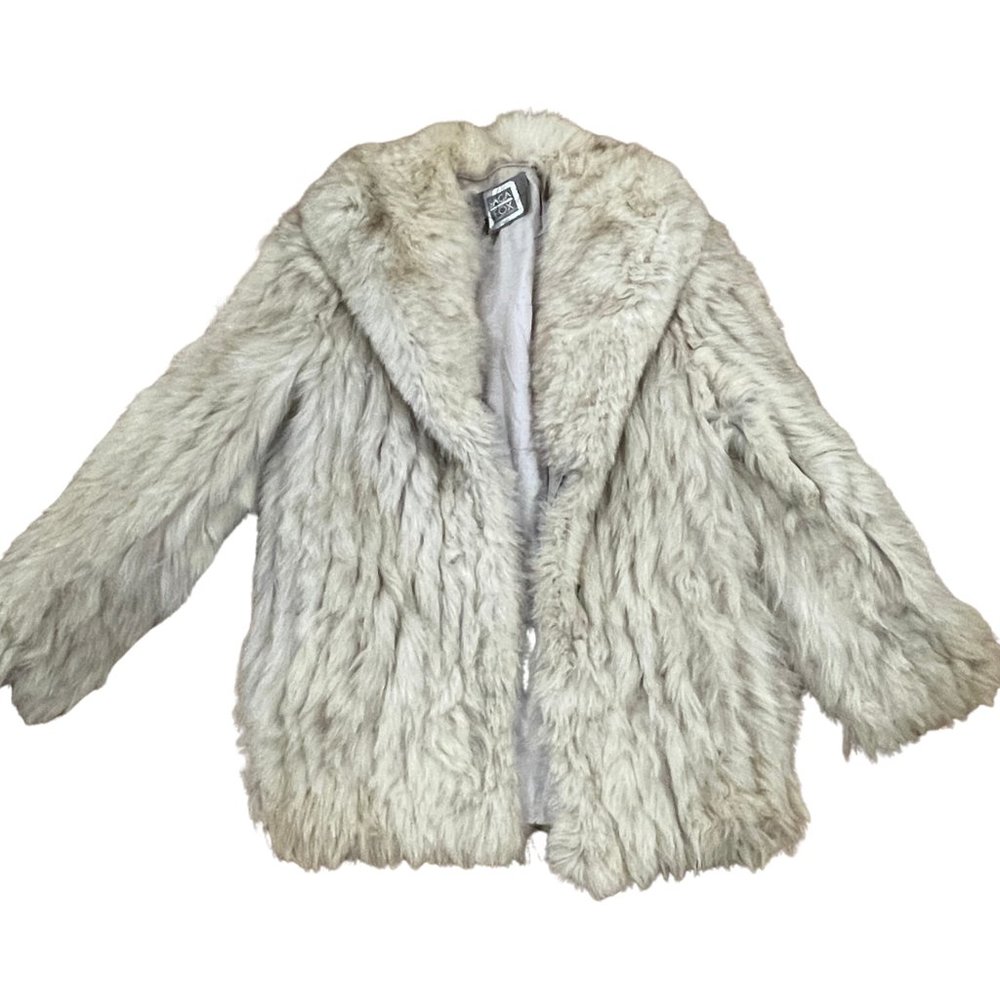 Vtg  Blue Saga Fox Fur Coat Jacket  Sz XS Gorgeous Women's